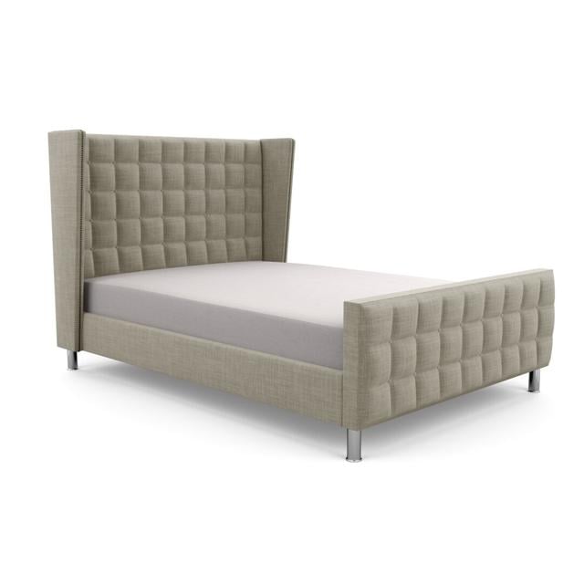 Hart Bridgeholme Upholstered Bed Frame Canora Grey Size: Kingsize (5'), Upholstery Colour: Velvet Black, Upholstery Material: Velvet on Productcaster.