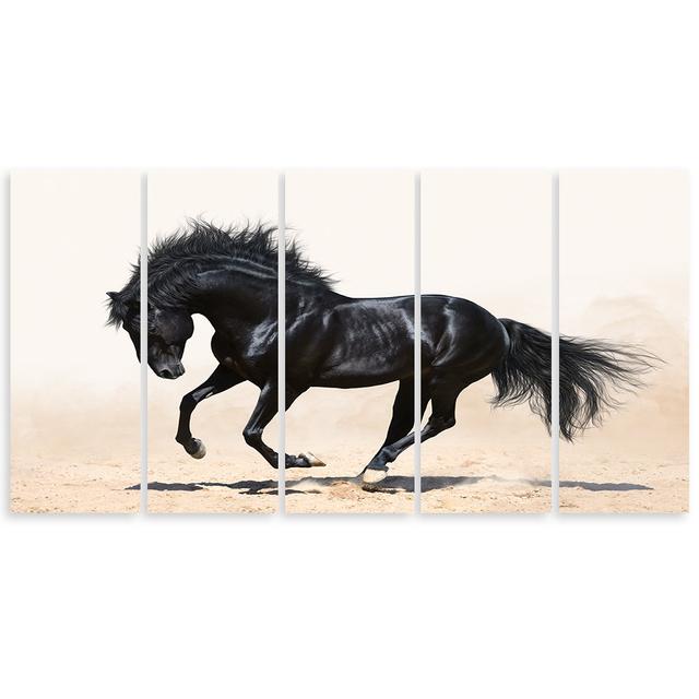 Gallop Of The Black Horse Gracie Oaks Size: 40cm H x 100cm W on Productcaster.