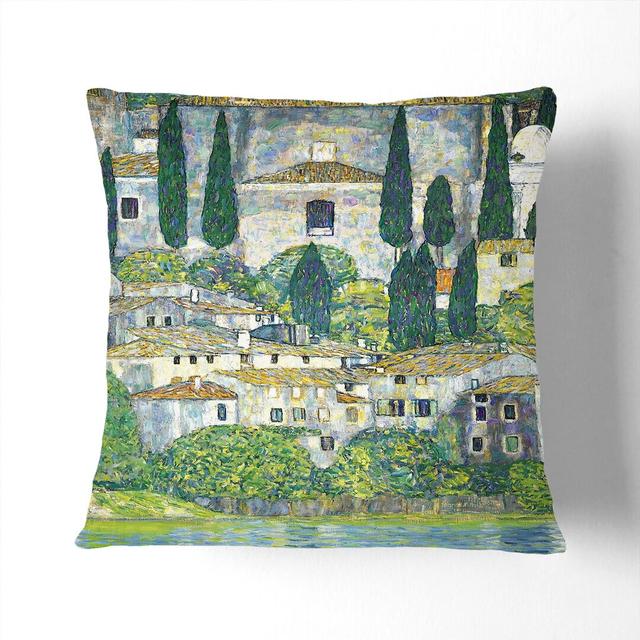 Church in Cassone Scatter Cushion East Urban Home Size: 55cm H x 55cm W x 20cm D, Backing Colour: White on Productcaster.