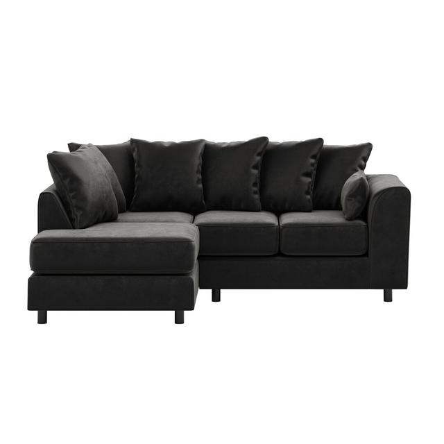 Awn 2 - Piece Upholstered Corner Sectional 17 Stories Orientation: Left Hand Facing, Upholstery Colour: Black on Productcaster.