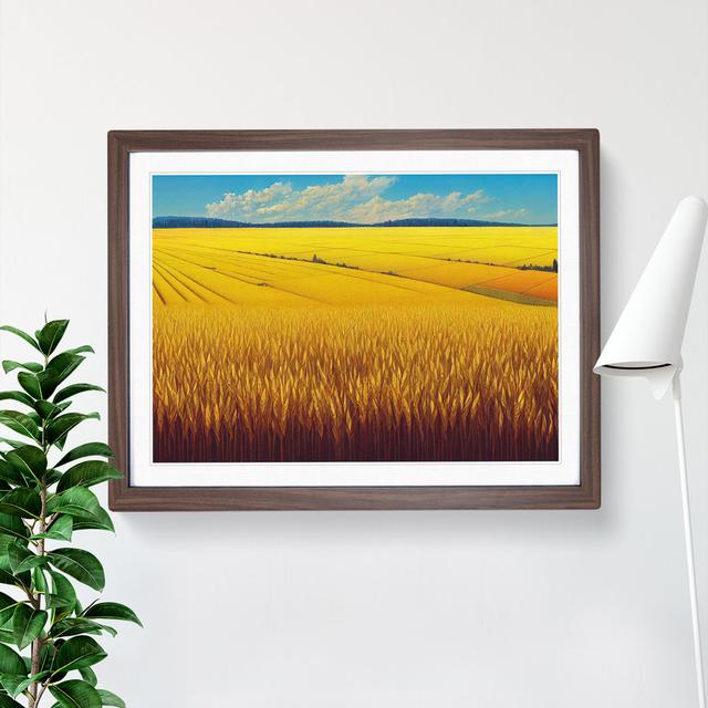 Beautiful Wheat Field - Single Picture Frame Print Brambly Cottage Size: 25cm H x 34cm W x 2cm D, Frame Colour: Walnut Frame on Productcaster.