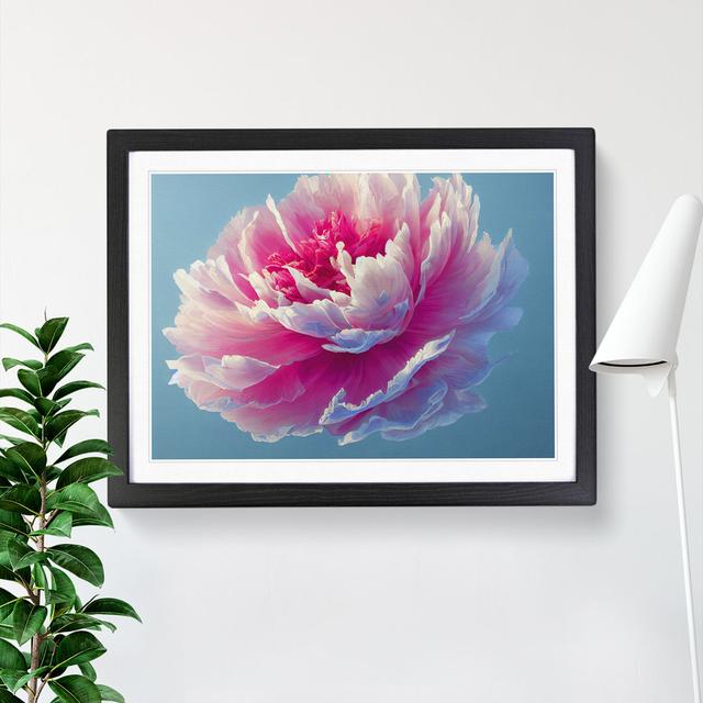 XH1022-6831X Peaceful Peony Flower - Graphic Art Rosalind Wheeler Frame Colour: Black, Size: 25cm H x 34cm W x 2cm D on Productcaster.