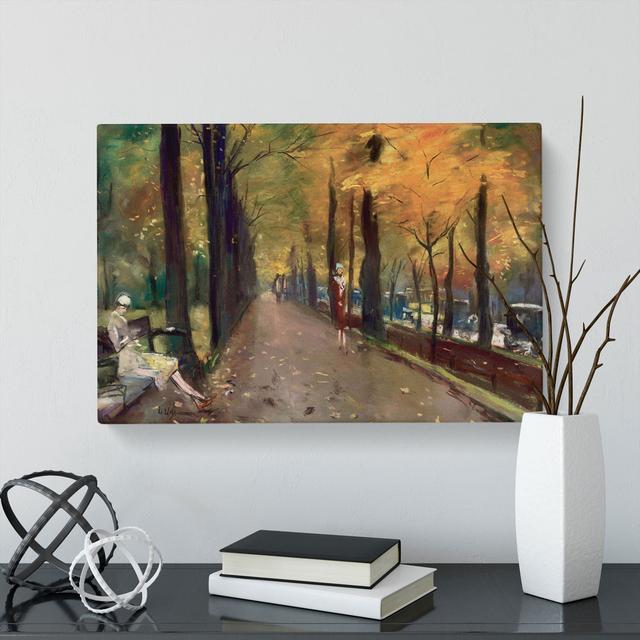 Autumn Alley by Lesser Ury - Wrapped Canvas Painting East Urban Home Size: 50cm H x 76cm W x 3cm D on Productcaster.