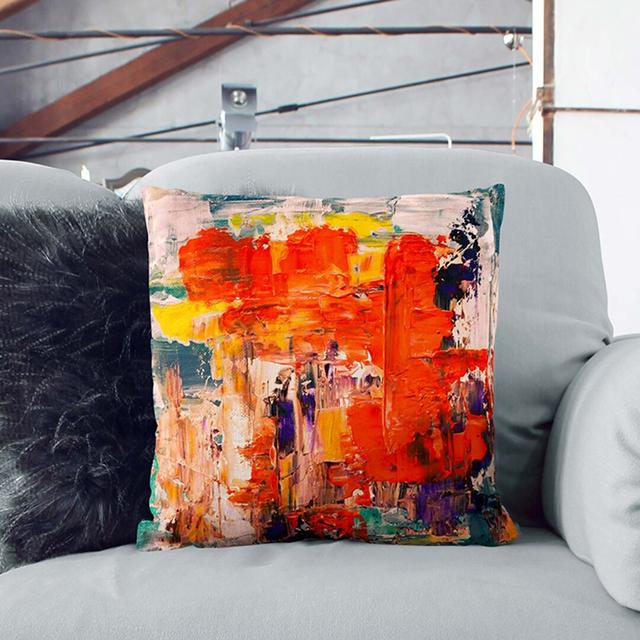 Abstract Art Painting Vol.101 by S.Johnson Cushion with Filling East Urban Home Size: 40 x 40 cm on Productcaster.