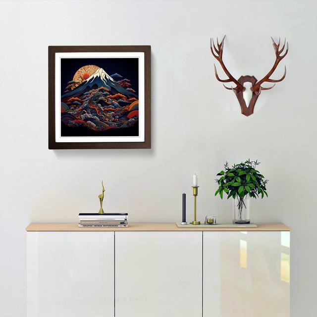 Mount Fuji - Single Picture Frame Print on Wood Alpen Home Format: Walnut on Productcaster.