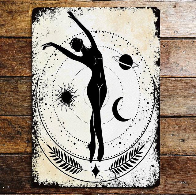 Moon Goddess Mystical Metal Wall Sign Plaque East Urban Home Size: 60cm H x 40cm W on Productcaster.