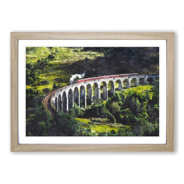 Steam Train in Scotland Abstract - Picture Frame Graphic Art Print East Urban Home Format: Oak Framed, Size: 62cm H x 87cm W x 2cm D on Productcaster.