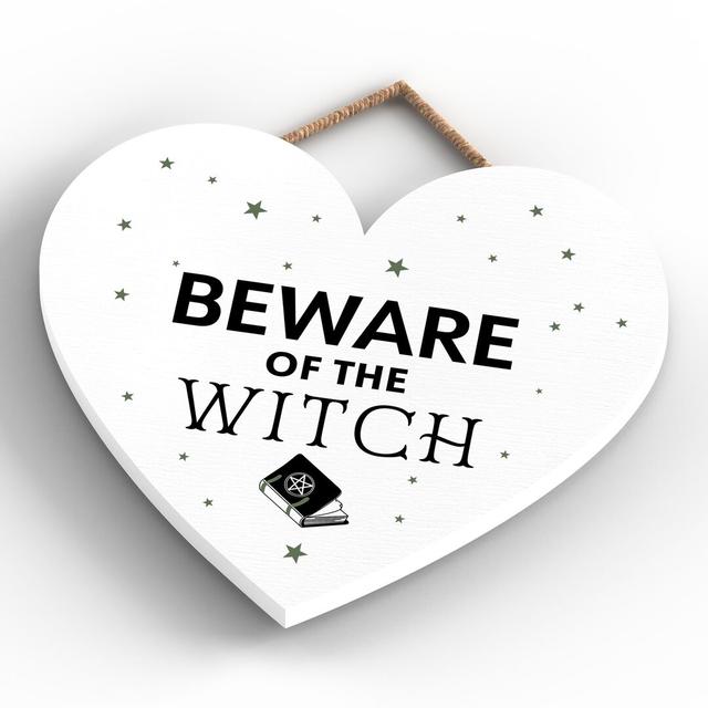 Beware of the Witch Sign The Seasonal Aisle Colour: White on Productcaster.