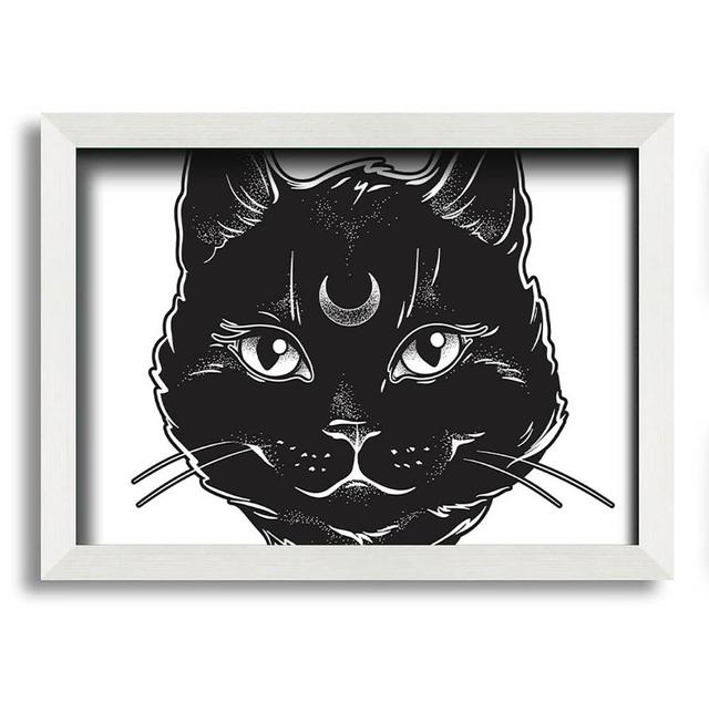 Elkanah Witches Cat - Single Picture Frame Art Prints Ophelia & Co. Size: 29.7cm H x 42cm W x 10cm D on Productcaster.