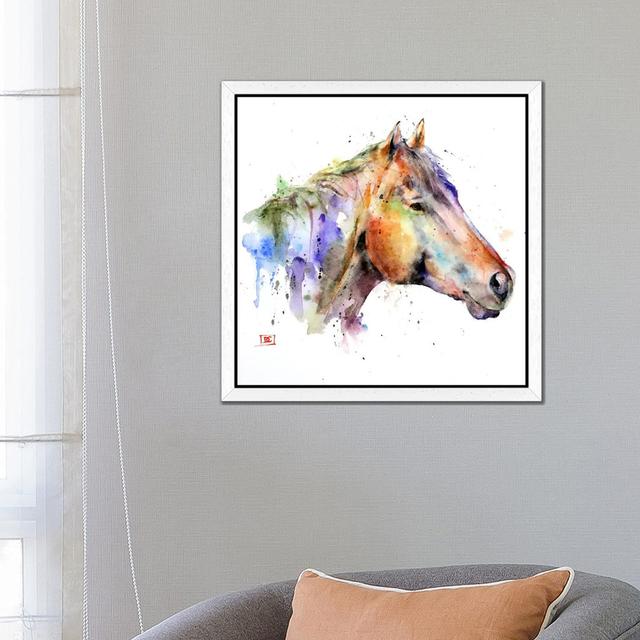 Horse by Dean Crouser - Painting on Canvas East Urban Home Size: 66.04cm H x 66.04cm W x 3.81cm D, Format: White Floater Framed on Productcaster.