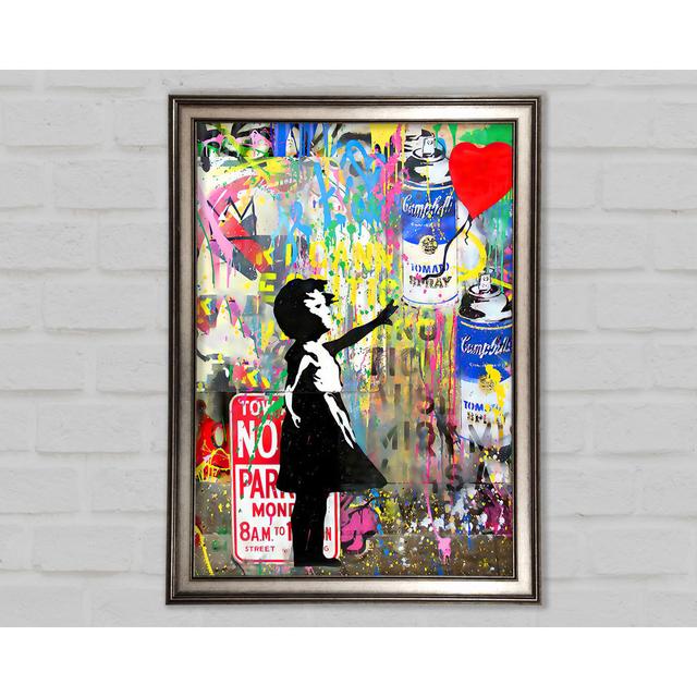 Banksy Balloon Girl - Print Ophelia & Co. Format: Gunmetal Framed, Size: 118.9cm H x 84.1cm W x 1.5cm D on Productcaster.