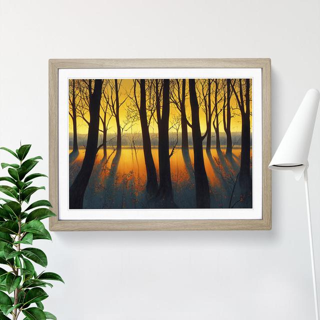 Spring Forest Sunrise Vol.1 - Picture Frame Graphic Art Alpen Home Frame Option: Oak, Size: 46cm H x 64cm W x 2cm D on Productcaster.