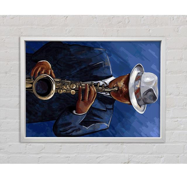 Loves Playing The Saxophone - Print Ophelia & Co. Format: Light Grey Framed Canvas, Size: 84.1cm H x 118.9cm W x 3.3cm D on Productcaster.