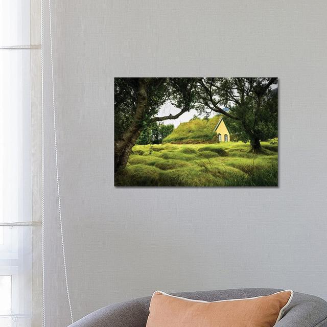 Iceland, Turf-Roofed Hof Church And Surrounding Grave Mounds. by Mark Williford - Wrapped Canvas Print Alpen Home Size: 45.72cm H x 66.04cm W x 3.81cm on Productcaster.