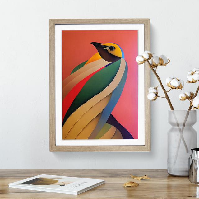 Angelic Bird Abstract - Wrapped Canvas Print ClassicLiving Format: Oak Framed, Size: 46cm H x 34cm W on Productcaster.