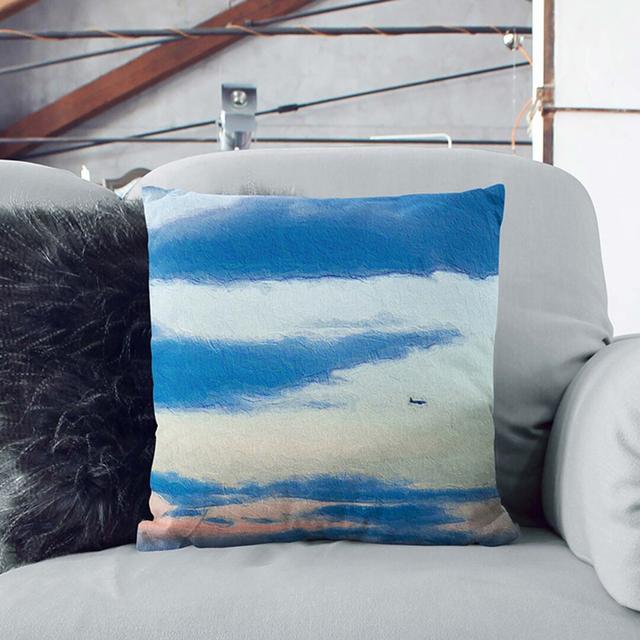 Airplane Through the Clouds Cushion with Filling East Urban Home Size: 55 x 55 cm, Backing Colour: Black on Productcaster.