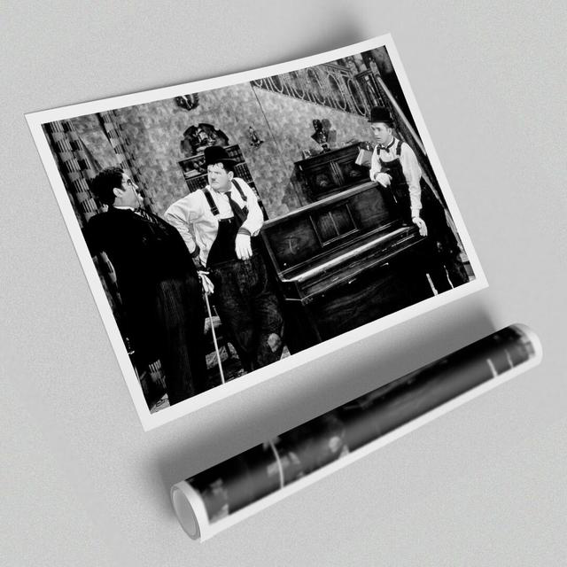 Laurel and Hardy Piano Break - Photograph Print on Paper East Urban Home Size: 42cm H x 59.4cm W on Productcaster.