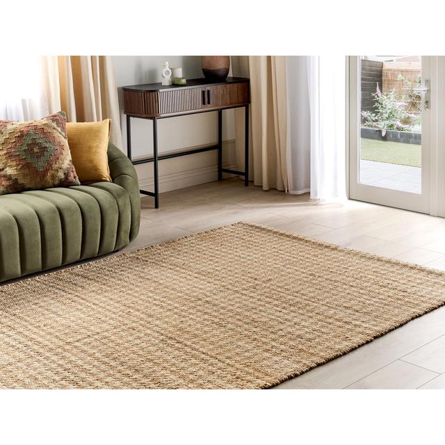 Jute Area Rug 160 x 230 cm Beige Brose Highland Dunes Rug Size: Rectangle 160 x 230cm on Productcaster.