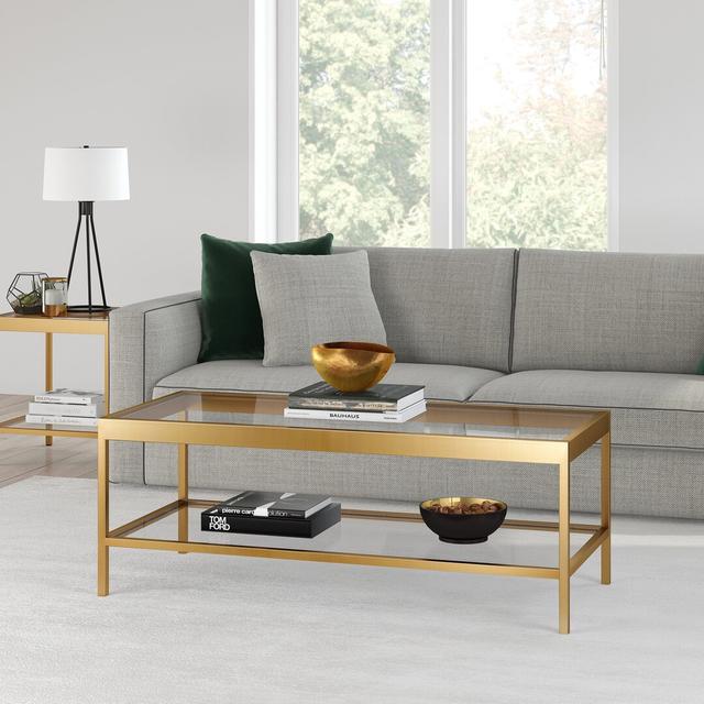 Southall Coffee Table Blue Elephant Colour: Gold, Size: 43.2H x 114.3L x 50.8W on Productcaster.