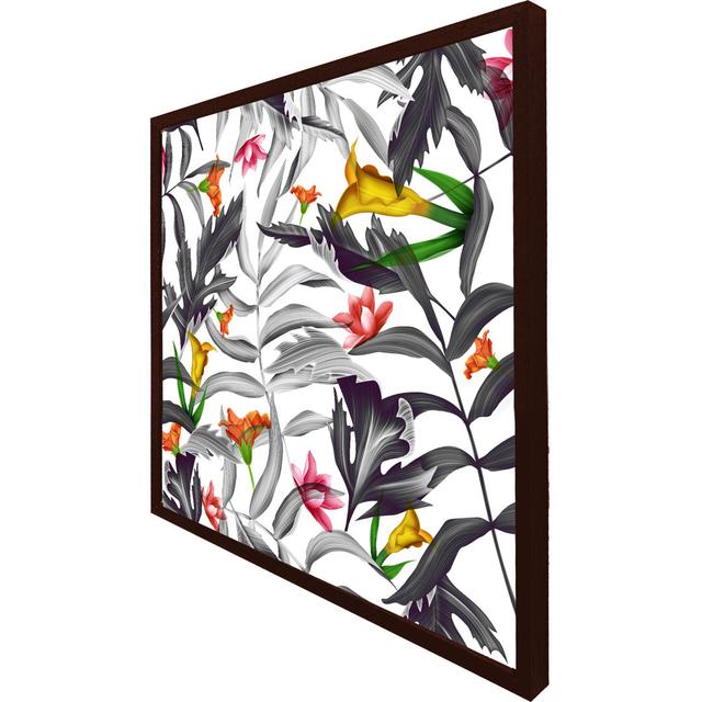 Casselton Monochrome Leaves - Single Picture Frame Print ClassicLiving Size: 31cm H x 31cm W x 4cm D, Frame Colour: Brown Framed on Productcaster.