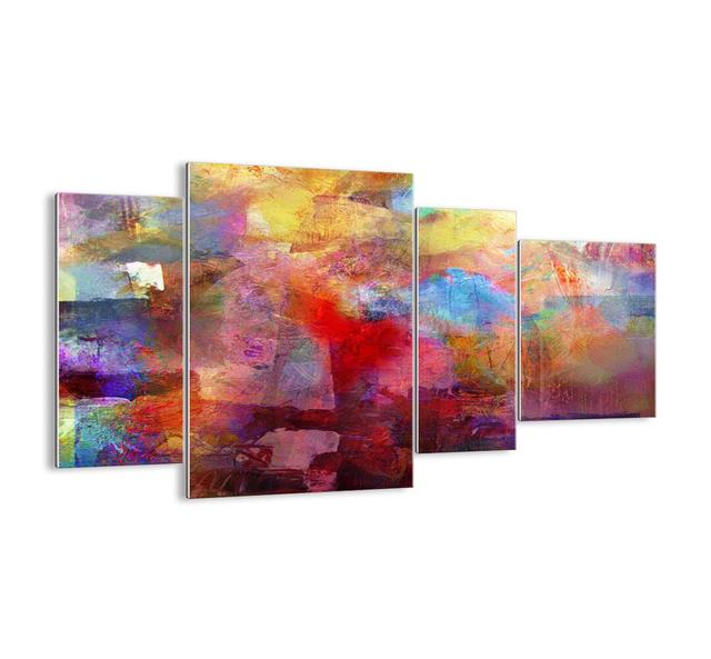 Look Inside the Rainbow - 4 Piece Unframed Graphic Art Print Set on Glass Ebern Designs Size: 70cm H x 120cm W x 1.8cm D on Productcaster.