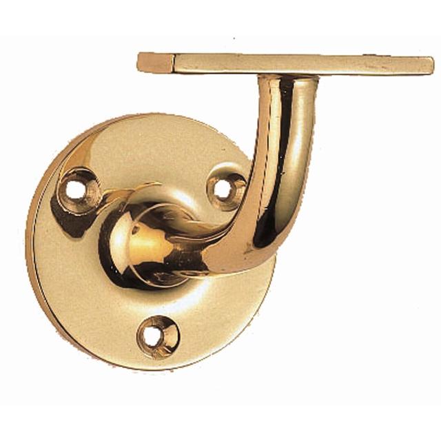 Frosten Handrail Bracket Symple Stuff Finish: Polished Brass, Size: 7.4cm H x 5.7cm W x 8cm D on Productcaster.