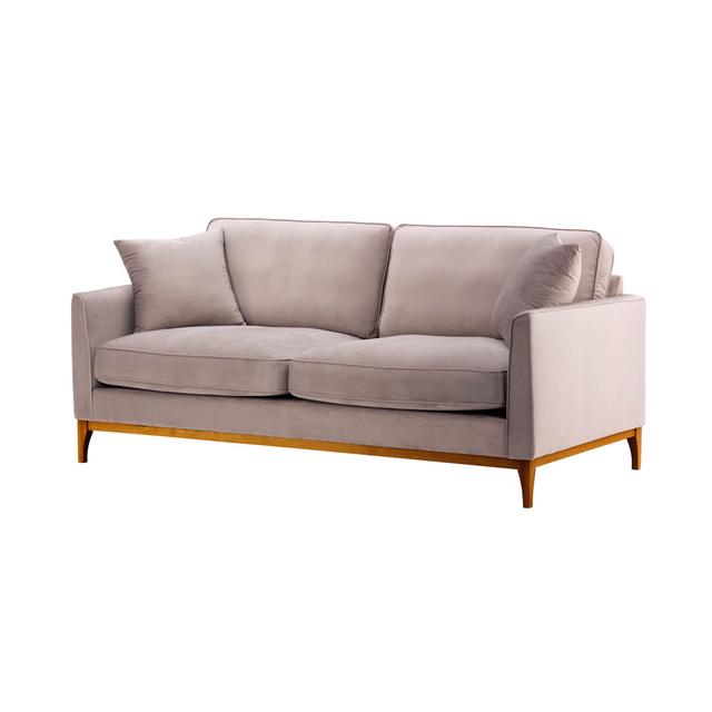 Jaaron 2 Seater Loveseat 17 Stories Leg Colour: Walnut, Upholstery Colour: Pink, Size: 91cm H x 141cm W x 95cm D on Productcaster.