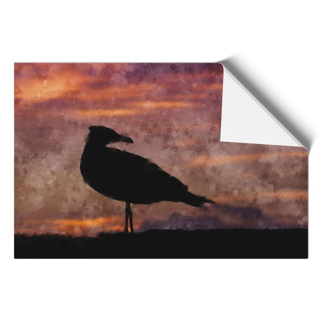 Seagull And Purple Sunset - No Frame Print East Urban Home Size: 21cm H x 30cm W x 0.1cm D on Productcaster.