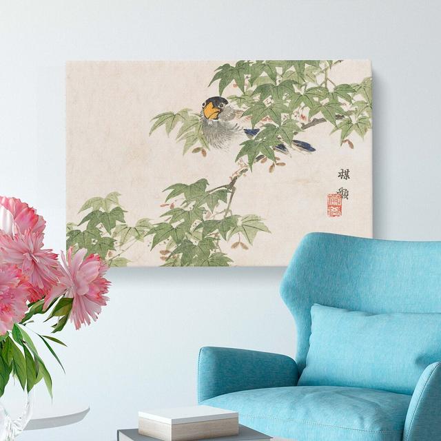 Parrot in a Tree by Kono Bairei - Wrapped Canvas Art Print East Urban Home Size: 50cm H x 76cm W x 3cm D on Productcaster.