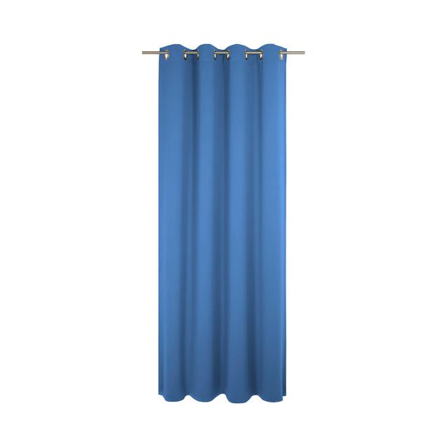 Polyester Blackout Grommet / Eyelet Curtain Panel Wirth Panel Size: 142cm Width x 345cm Drop, Curtain Colour: Blue on Productcaster.