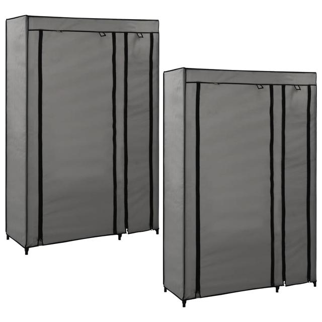 Carsten 2 Door Stainless Steel Wardrobe Rebrilliant Finish: Grey on Productcaster.