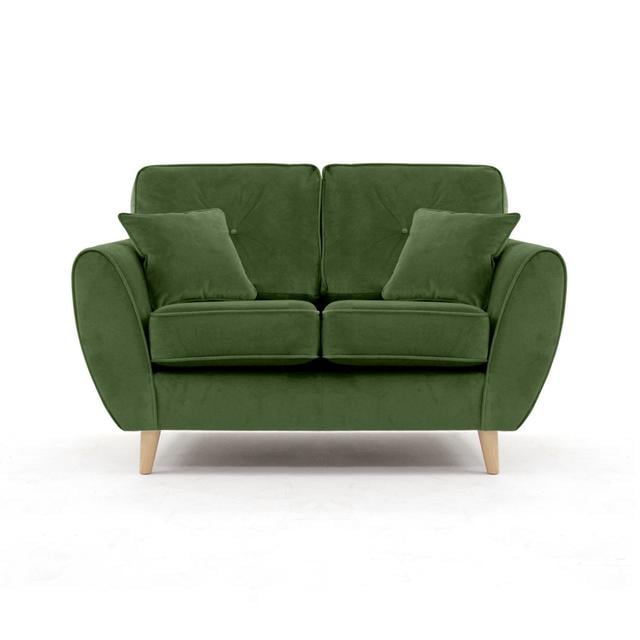 Rafe 2 Seater Sofa Hykkon Upholstery Colour: Grass Green Velvet on Productcaster.