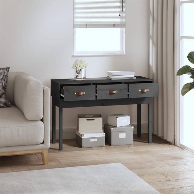 Kaeli Solid Wood Console Table 17 Stories Colour: Grey, Size: 75 cm H x 114 cm W x 40 cm D on Productcaster.