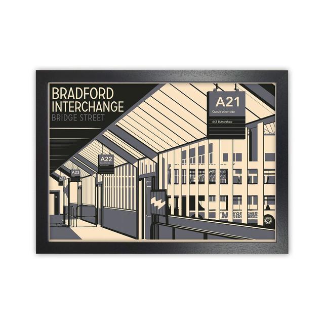 Bradford Interchange, Bridge Street by Richard O'Neill - Graphic Art Corrigan Studio Format: Black Framed, Size: 64cm H x 88cm W x 3cm D on Productcaster.