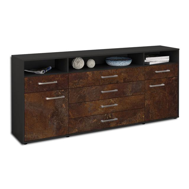 180cm Wide 6 Drawer Sideboard Borough Wharf Colour: Rust/Anthracite on Productcaster.