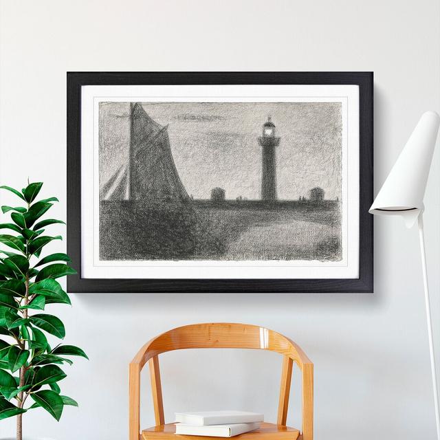 Lighthouse at Honfleur by Georges Seurat - Picture Frame Painting East Urban Home Frame Option: Black Framed, Size: 48cm H x 65cm W x 2cm D on Productcaster.