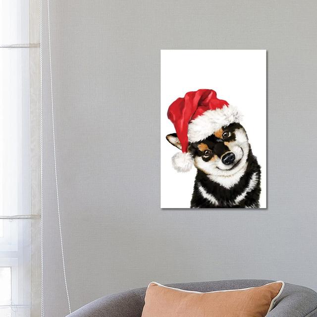 Christmas Black Shiba Inu by Big Nose Work - Wrapped Canvas Print The Seasonal Aisle Size: 66.04cm H x 45.72cm W x 1.91cm D on Productcaster.