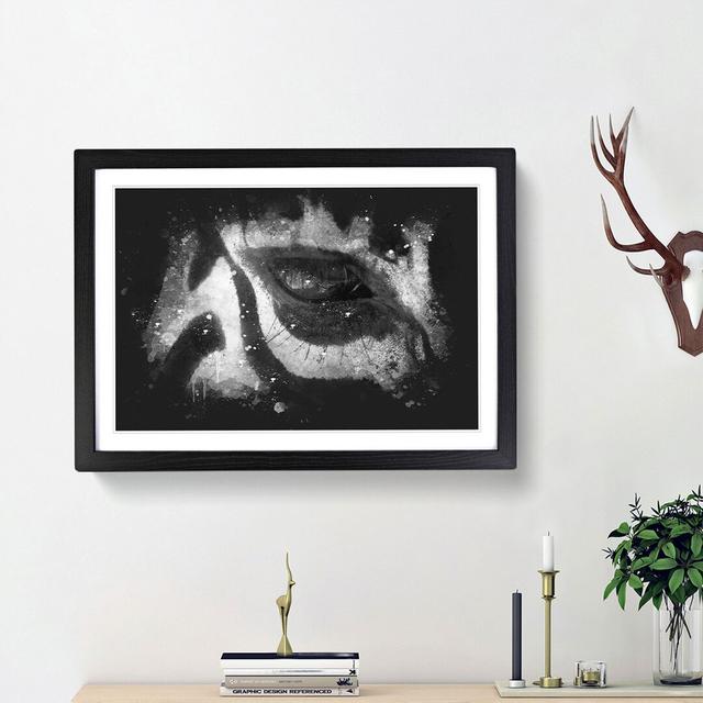 The Eye of a Zebra - Picture Frame Graphic Art Print East Urban Home Frame Option: Black Framed, Size: 62cm H x 87cm W x 2cm D on Productcaster.