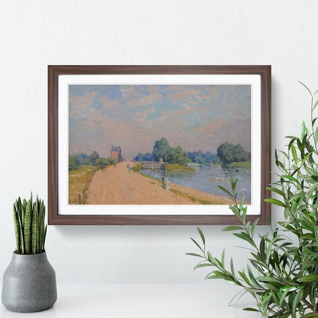 Road to Hampton Court by Alfred Sisley - Picture Frame Painting East Urban Home Size: 27cm H x 36cm W x 2cm D, Frame Option: Walnut Framed on Productcaster.