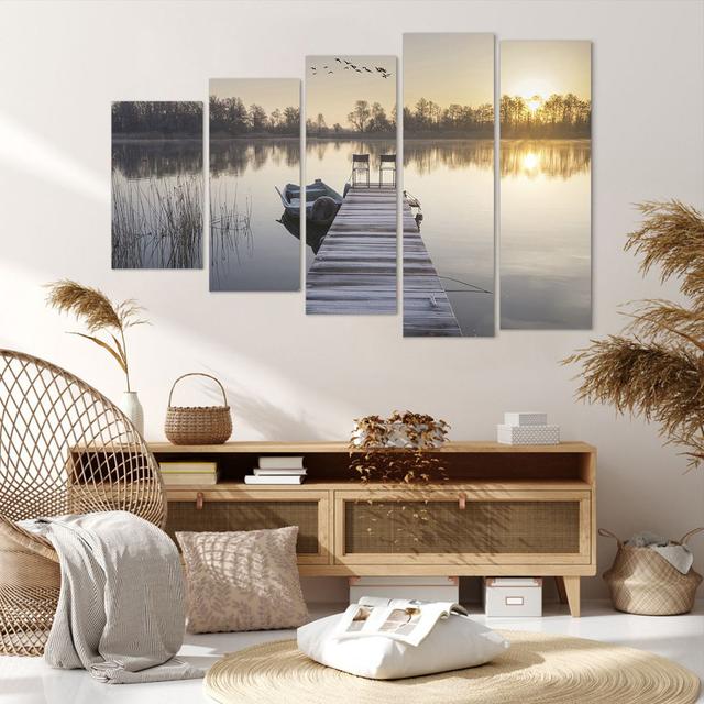 Bridge West the Sun - 5 Piece Unframed Photograph on Canvas Ebern Designs Size: 100cm H x 150cm W x 1.8cm D on Productcaster.