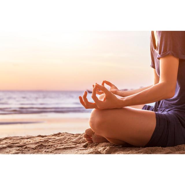 Young Woman Practicing Yoga On The Beach For Harmony Highland Dunes Size: 61cm H x 91cm W on Productcaster.