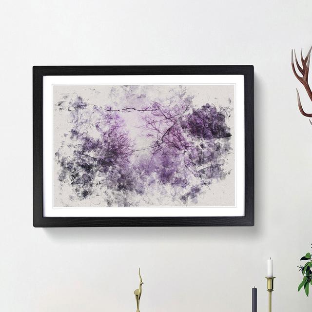 Purple Sky Behind the Winter Trees Watercolour - Picture Frame Graphic Art Print East Urban Home Frame Option: Black Framed, Size: 36cm H x 48cm W x 2 on Productcaster.