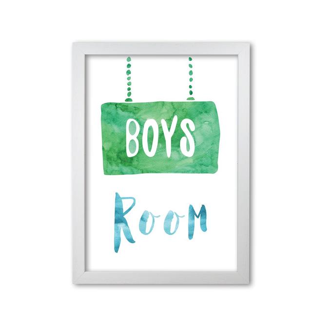 Boys Room - Painting Print on Paper East Urban Home Format: White Grain Frame, Size: 60 cm H x 42 cm W x 5 cm D on Productcaster.