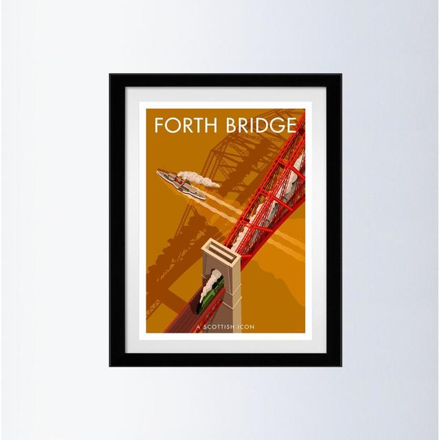 Forth Bridge by Stephen Millership - Graphic Art Print on Paper George Oliver Frame Options: Black, Size: 54cm H x 44cm W x 2.2cm D on Productcaster.