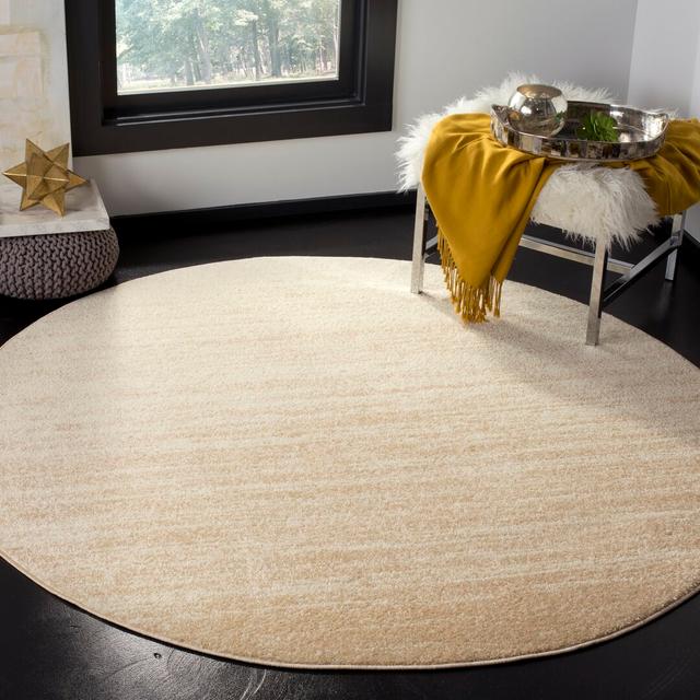 Hornsey Hooked Champagne/Cream Rug Brayden Studio Rug Size: Round 122cm on Productcaster.