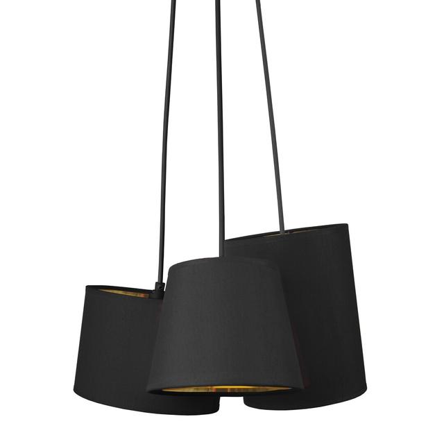 Prout 3-Light Cluster Pendant 17 Stories Shade Colour: Black on Productcaster.