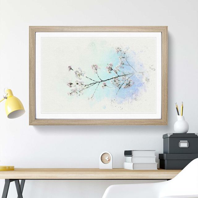 Pink Cherry Blossom Tree in Sunlight in Abstract - Picture Frame Graphic Art Print East Urban Home Frame Option: Oak, Size: 35cm H x 50cm W x 2cm D on Productcaster.