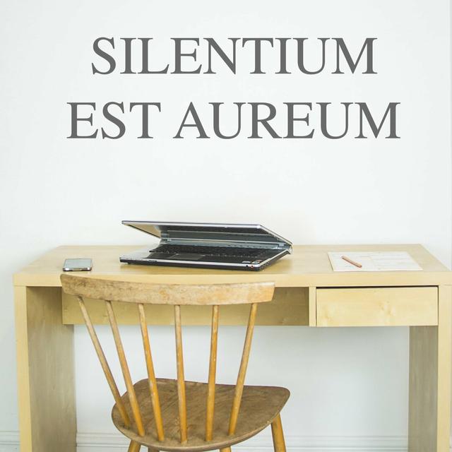 SILENTIUM EST AUREUM LATIN Wall Sticker East Urban Home Colour: Light Grey on Productcaster.