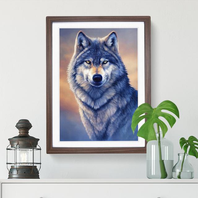 Watchful Wolf No.2 - Single Picture Frame Print Alpen Home Size: 64cm H x 46cm W x 2cm D, Frame Colour: Walnut Framed on Productcaster.