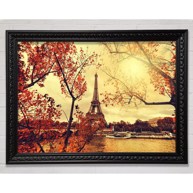 Eiffel Tower Retro 12 Canora Grey Format: Black Framed Paper, Size: 21cm H x 29.7cm W x 3cm D on Productcaster.